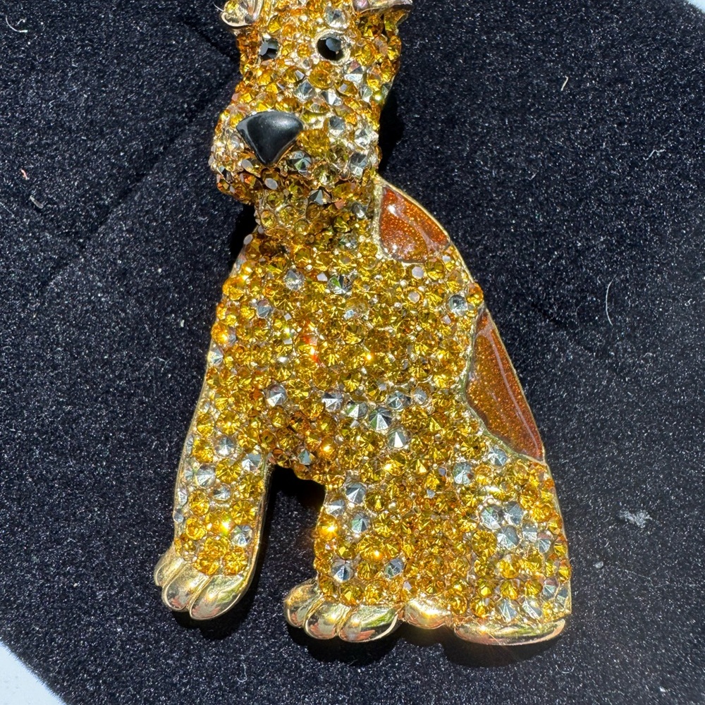 Gold and Black Glitter Dog Pin - Picture 2 of 13